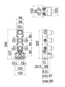 Скрытая часть смесителя для душа Nobili WE00103 хром