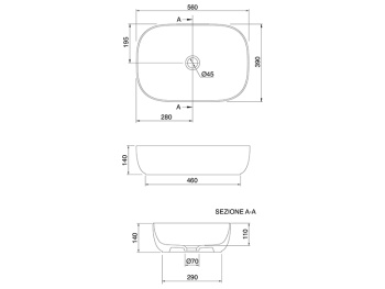 Раковина накладная Scarabeo GLAM 1804