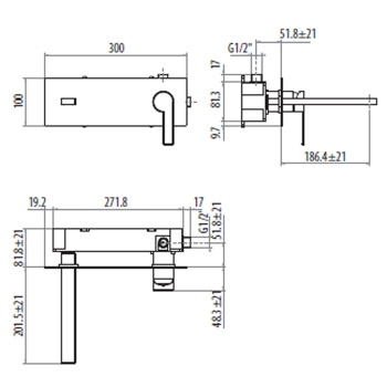 Смеситель для раковины Gattoni Color 8035/80C0 на коробке горизонтальный, хром
