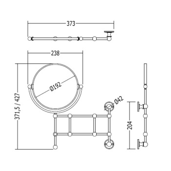Косметическое зеркало поворотное с Devon&Devon First Class 2х кратным увеличением с одной стороны, хром DD33150CR