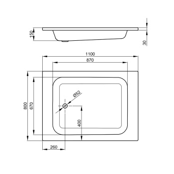 Душевой поддон Bette 110х80 см 8740-000 PLUS