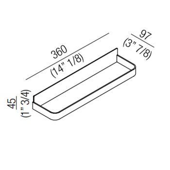 Полотенцедержатель Agape Memory, 36см, подвесной, глянец AMEM857A