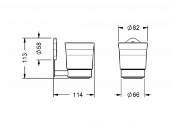 Стакан Jorger Shado 635.00.036.035-52 серебряный никель/черный мрамор/матовое стекло