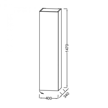 Jacob Delafon Шкаф-пенал 40 см правый, белый блестящий