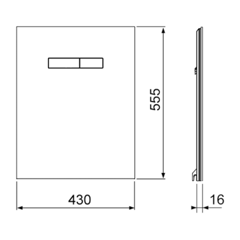 TECElux Нижняя панель 430×445×16 мм, для установки стандартного унитаза, расстояние между шпильками: 180 мм, стекло: белое