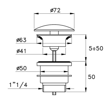 Донный клапан Stella Completamenti , черный матовый UN 09202 NE00