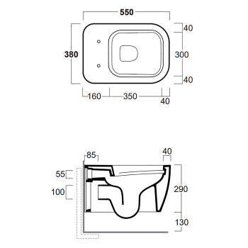 Унитаз подвесной безободковый Simas Henges HE18 antracite  matt antracite matt