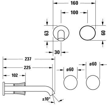 Смеситель для раковины Duravit White Tulip WT1070004010 хром