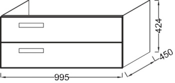 Тумба под раковину 100 см Jacob Delafon Rythmik EB1304-N14 серый антрацит