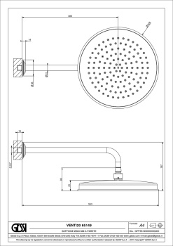 Верхний душ Gessi Venti20 65149.735 Warm Bronze PVD