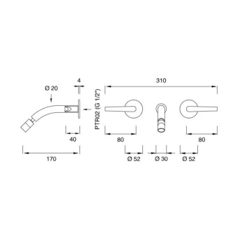 Смеситель для ванны CЕА Design Flag FLG 12 S  с гибким изливом сталь