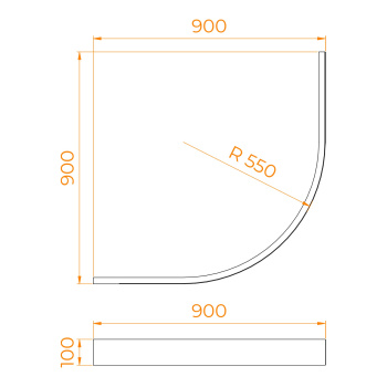 Экран для душевого поддона RGW AWS N (Полукруг) 16232110-00