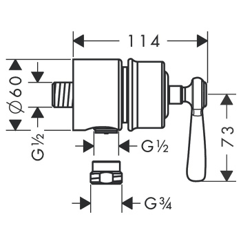Axor Montreux Fixfit Stop шланговое подсоединение, ½ (рычажные рук.), цвет: полированное золото 16883990