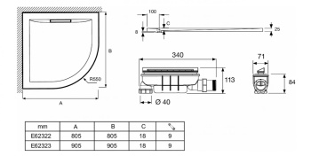Душевой поддон 80х80 Jacob Delafon Flight Pure E62322-00, белый