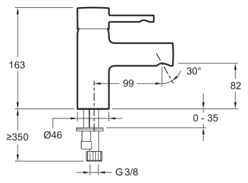 Смеситель для раковины Jacob Delafon Cuff E98297-CP хром