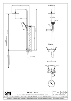 Душевой гарнитур Gessi Minimalistic shower 35173.299 Matte Black