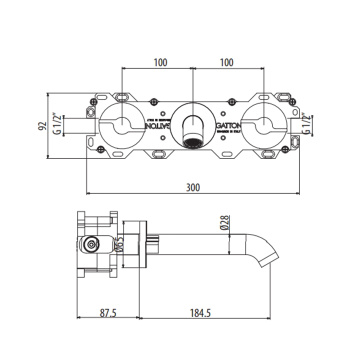 Смеситель для раковины настенный Gattoni Gas GS165/31D0 золото