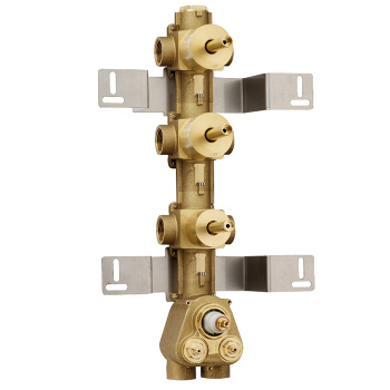 Bossini Встраиваемая часть термостата с  запорным клапаном и 2 дивиатора на 2 выхода, (5 выходов) вы