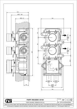 Скрытая часть смесителя Gessi 43103.031 Chrome