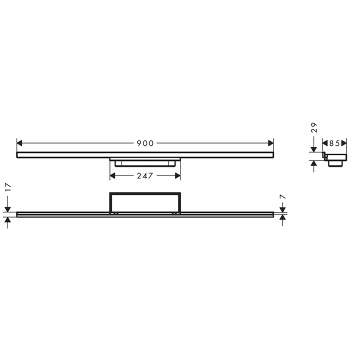 HG RainDrain Minimalistic Внешняя часть трапа для душа 900, хром