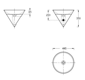 Раковина CONO встраиваемая сверху Kerama Marazzi 44 5x44,5x35, без отв. под смеситель, без перелива, белый глянцевый CO.wbi.44