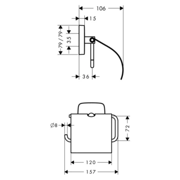Держатель для туалетной бумаги Hansgrohe PuraVida 41508000