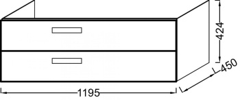 Тумба под раковину 120 см Jacob Delafon Rythmik EB1305-442, серый антрацит лак