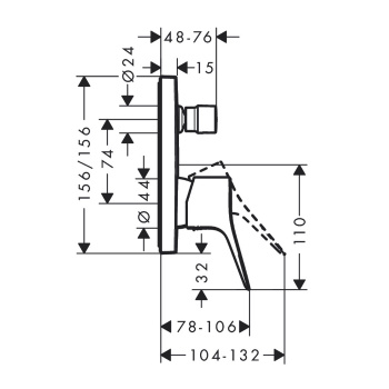 Смеситель для ванны с душем Hansgrohe Vivenis 75415000, хром