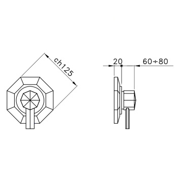 Внешняя часть встраиваемого смесителя душа Stella Firenze 3292MC P.V., хром FI 01410 CR00