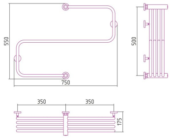Полотенцесушитель водяной Сунержа Фабула 500х700 00-0125-5070