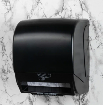 Пластиковый автоматический диспенсер для рулонных полотенец черный Nofer Automatics 04004.2.N
