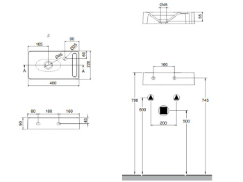 Раковина подвесная Scarabeo SOFT-HUNG-CUBE 1513