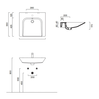 Раковина Catalano Comfort 60x55, с 1 отв, белый глянцевый 920601001