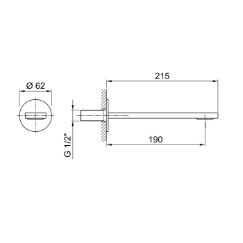 Излив для ванны Fantini Venezia 190, настенный, хром 29 02 C945