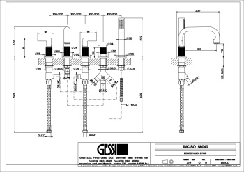 Смеситель для ванны Gessi Inciso 58040.727 Brass Brushed PVD