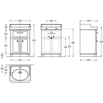 Тумбанапольная с ящиком и дверцамибелая глянцевая Kerama Marazzi Pompei PO.M.60.1\WHT белая глянцевая
