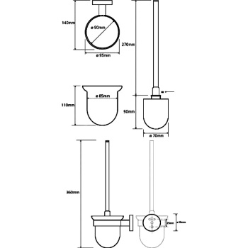 Ёршик подвесной Bemeta Trend-i 104113018a хром/зеленый, щётка белая