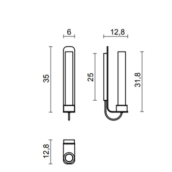 Светильник настенный Oasis Flute Down 130х145х422 стекло Rhombus, фурнитура золото 5HLDUA1DFROR