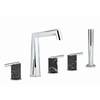 Смеситель на борт ванны THG Montaigne Marbre Grand Antique Manettes G3S-H56-1132 matt nickel pvd