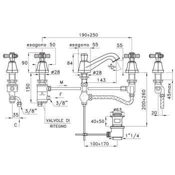 Смеситель для раковины Stella Eccelsa 3224ptc EC 00014 AU00 золото