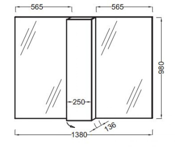 Зеркало-шкаф Jacob Delafon Soprano EB1338-NF