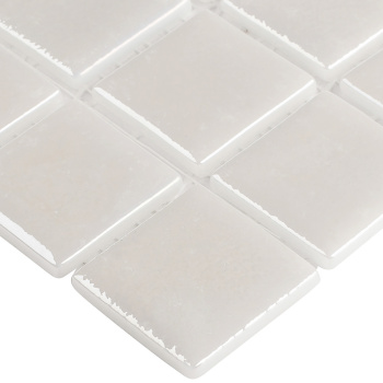 Мозаика на сетке Vidrepur Shell № 563 White 38x38 м2