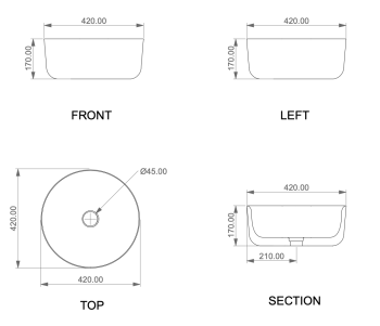 Раковина накладная 42 см GSG Ceramic Design Hit! HILAVRO42027 Denim Matt