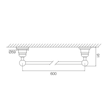Полотенцедержатель Fima Carlo Frattini Accessori 60, подвесной, золото F6060/60OR