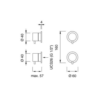 Смеситель для ванны CЕА Design Milo360 MIL 66 L с термостатом сталь
