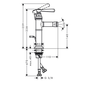 Axor Montreux Смеситель для биде, на 1 отв. цвет: хром 16526000