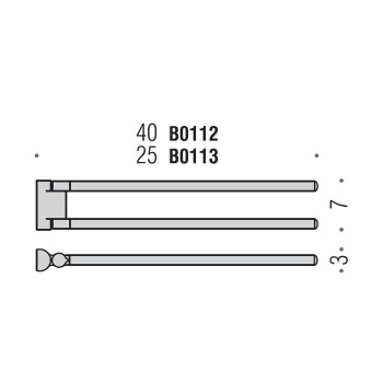Полотенцедержатель двойной Colombo Luna 40см хром B0112.CR