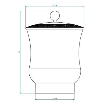 Китайская лакированная коробка с белой керамической крышкой THG Marquise Noir Decor Or A7F-A02-4621 золото