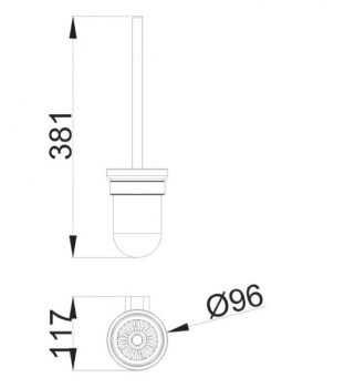 Ершик туалетный настенный Nofer Santorini 16342.B