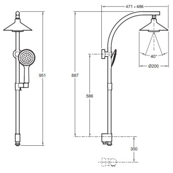 Душевая стойка Jacob Delafon MOXIE E8079-CP
